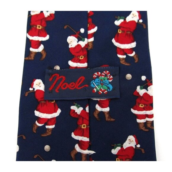 Lot of 2 Vintage 90s Mens Neckties Wide Classic Santa Golfing Hallmark Christmas - Picture 6 of 16